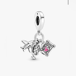 PANDORA Airplane, Globe & Suitcase Dangle Charm